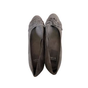 Stuart Weitzman Wedges Grey Bow Jewel Toe  size 10
